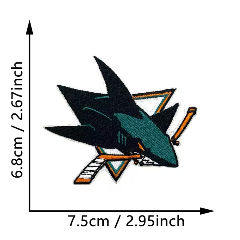 San Jose Sharks NHL Patches DIY HOCKEY All Teams Embroidered California